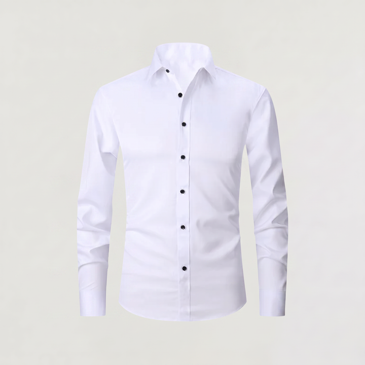 Men's Classic Slim-Fit Cotton Button-Up Dress Shirt