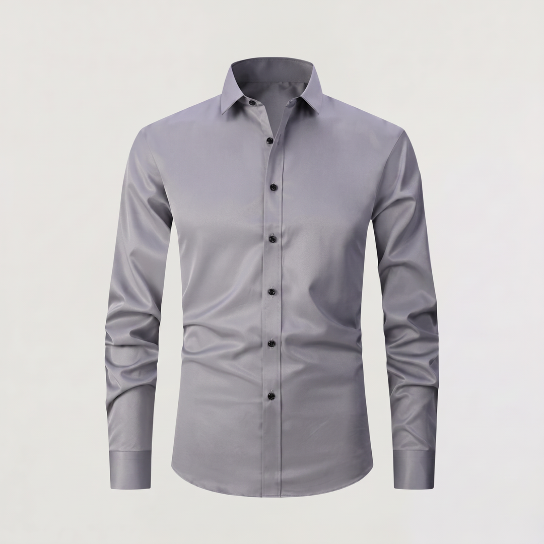 Men's Classic Slim-Fit Cotton Button-Up Dress Shirt