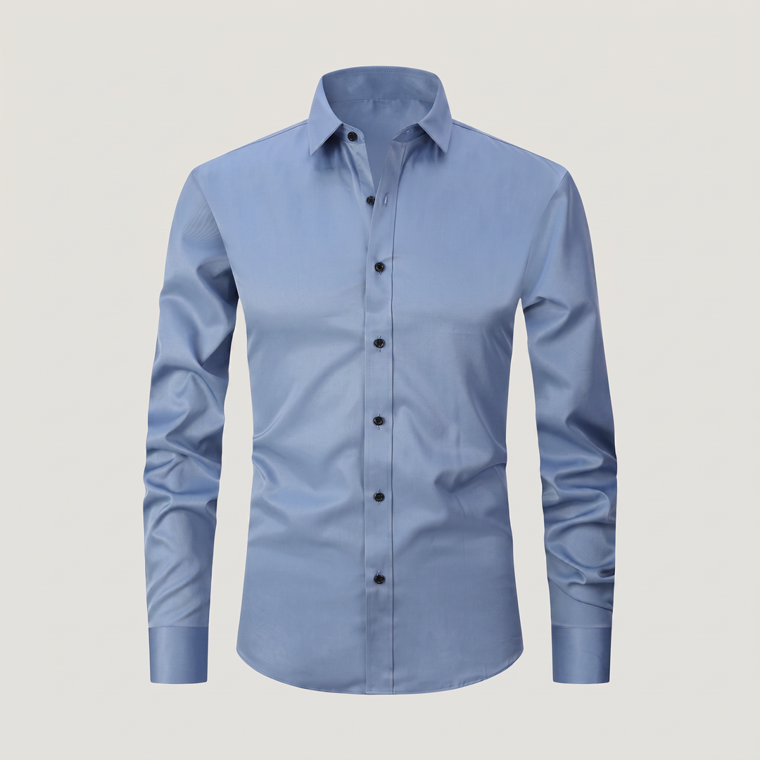 Men's Classic Slim-Fit Cotton Button-Up Dress Shirt