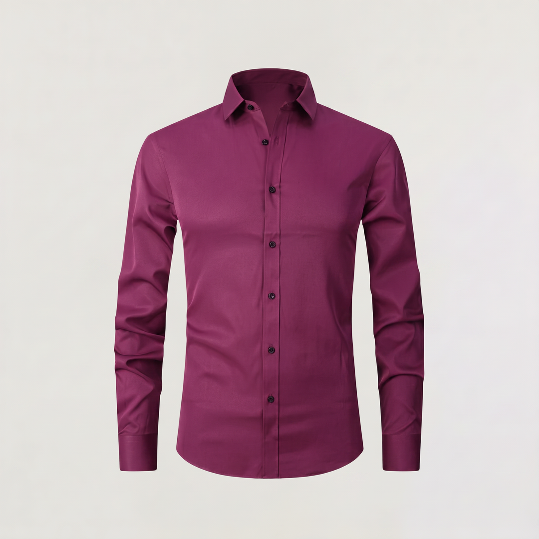 Men's Classic Slim-Fit Cotton Button-Up Dress Shirt