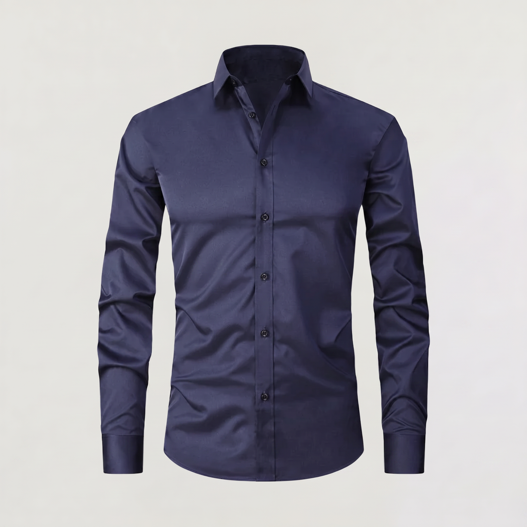 Men's Classic Slim-Fit Cotton Button-Up Dress Shirt