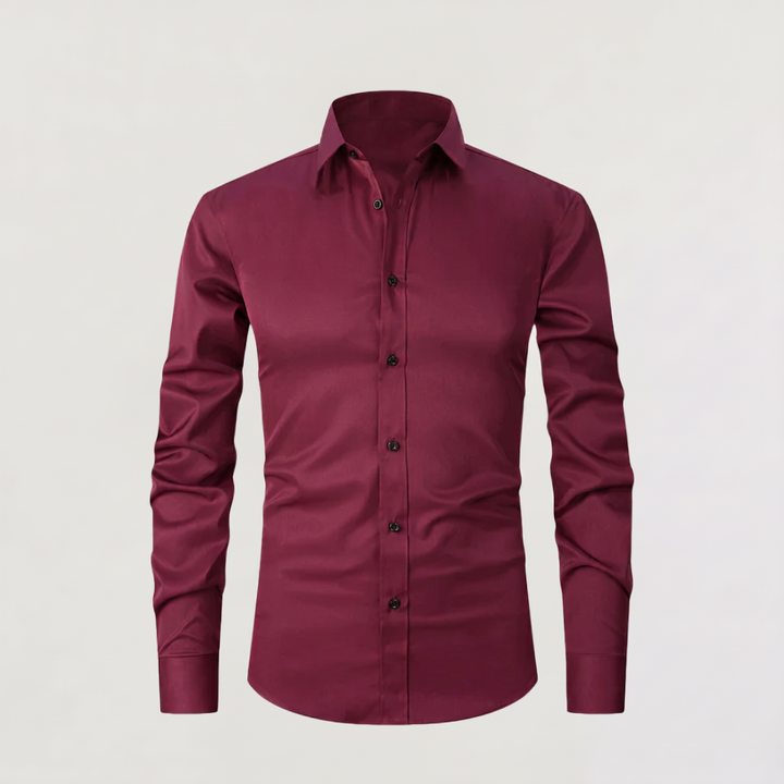 Men's Classic Slim-Fit Cotton Button-Up Dress Shirt