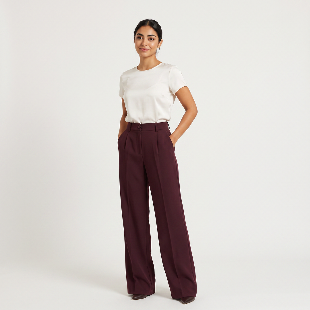 Women's Classic High Waist Wide Leg Trousers