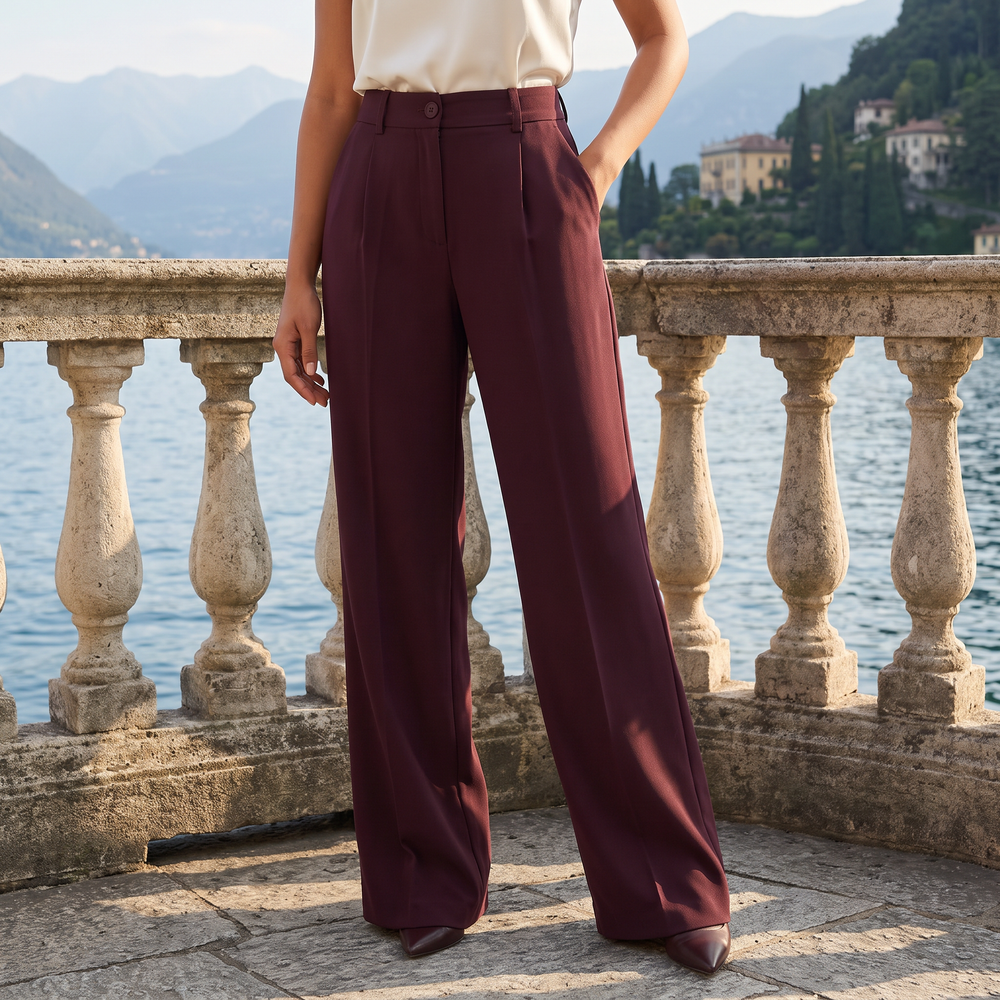 Women's Classic High Waist Wide Leg Trousers
