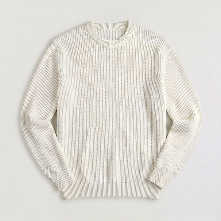 Men's Classic Ribbed Knit Crew Neck Jumper
