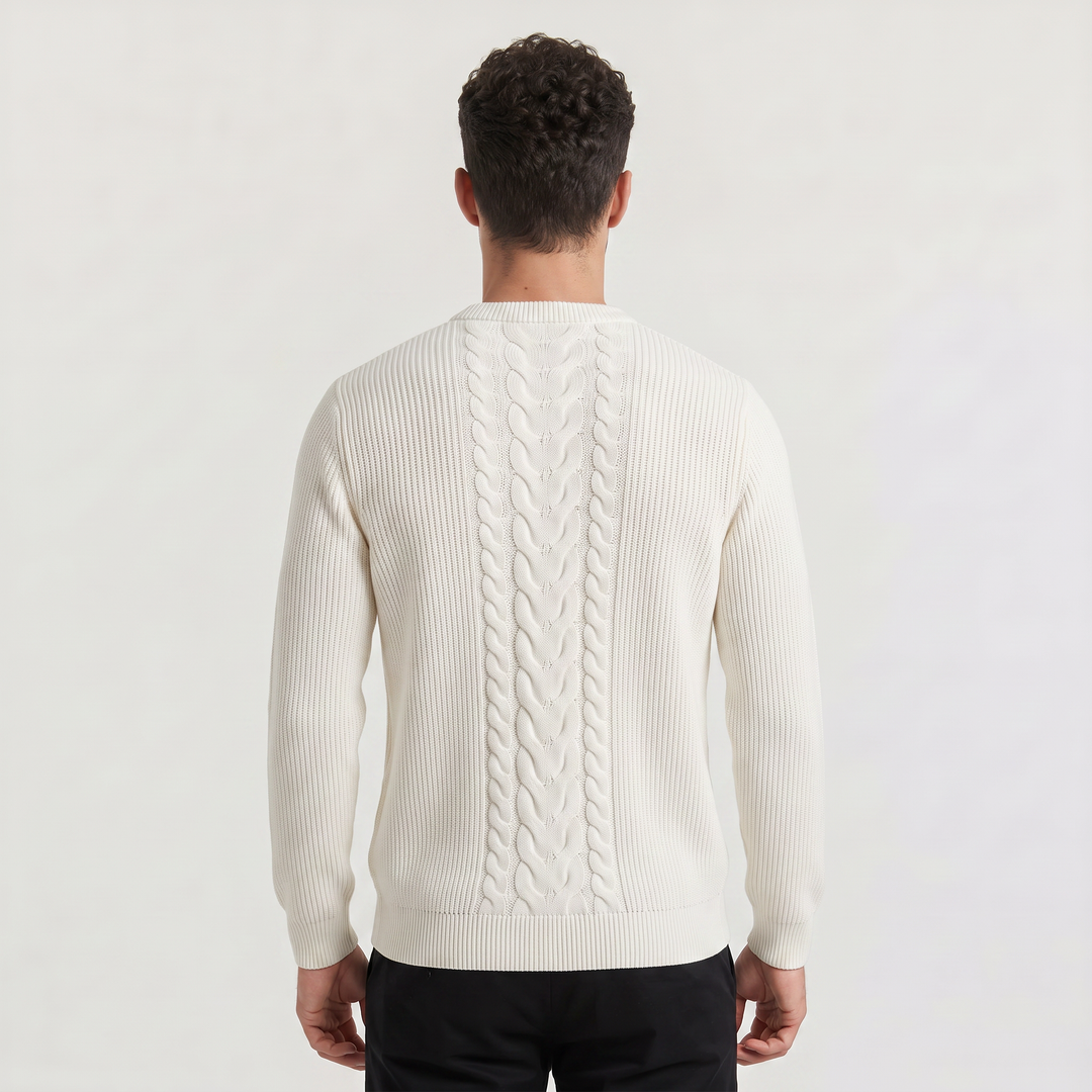 Men's Classic Ribbed Knit Crew Neck Jumper