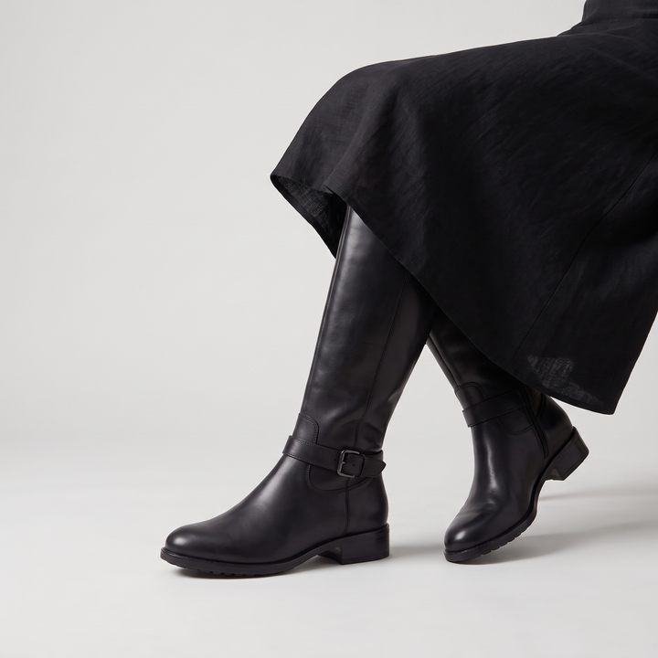 Women's Classic Leather Knee-High Riding Boots