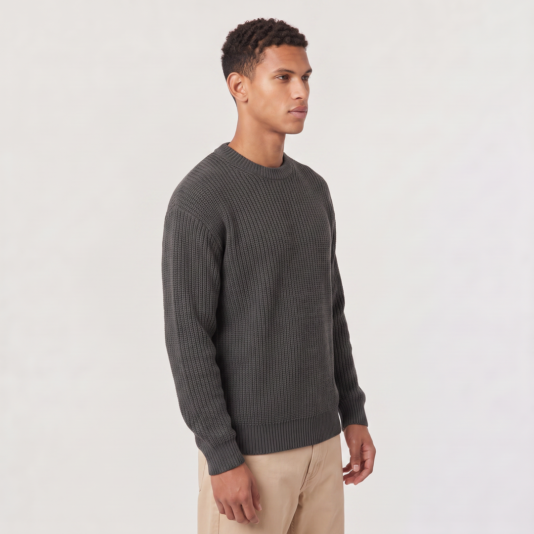 Men's Casual Textured Knit Loose Fit Sweater