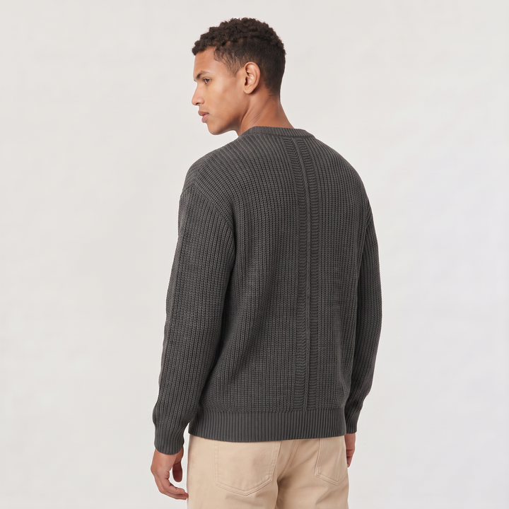 Men's Casual Textured Knit Loose Fit Sweater