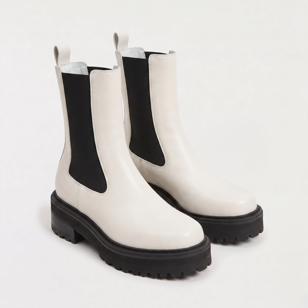 Women's Stylish Leather Platform Chelsea Boots