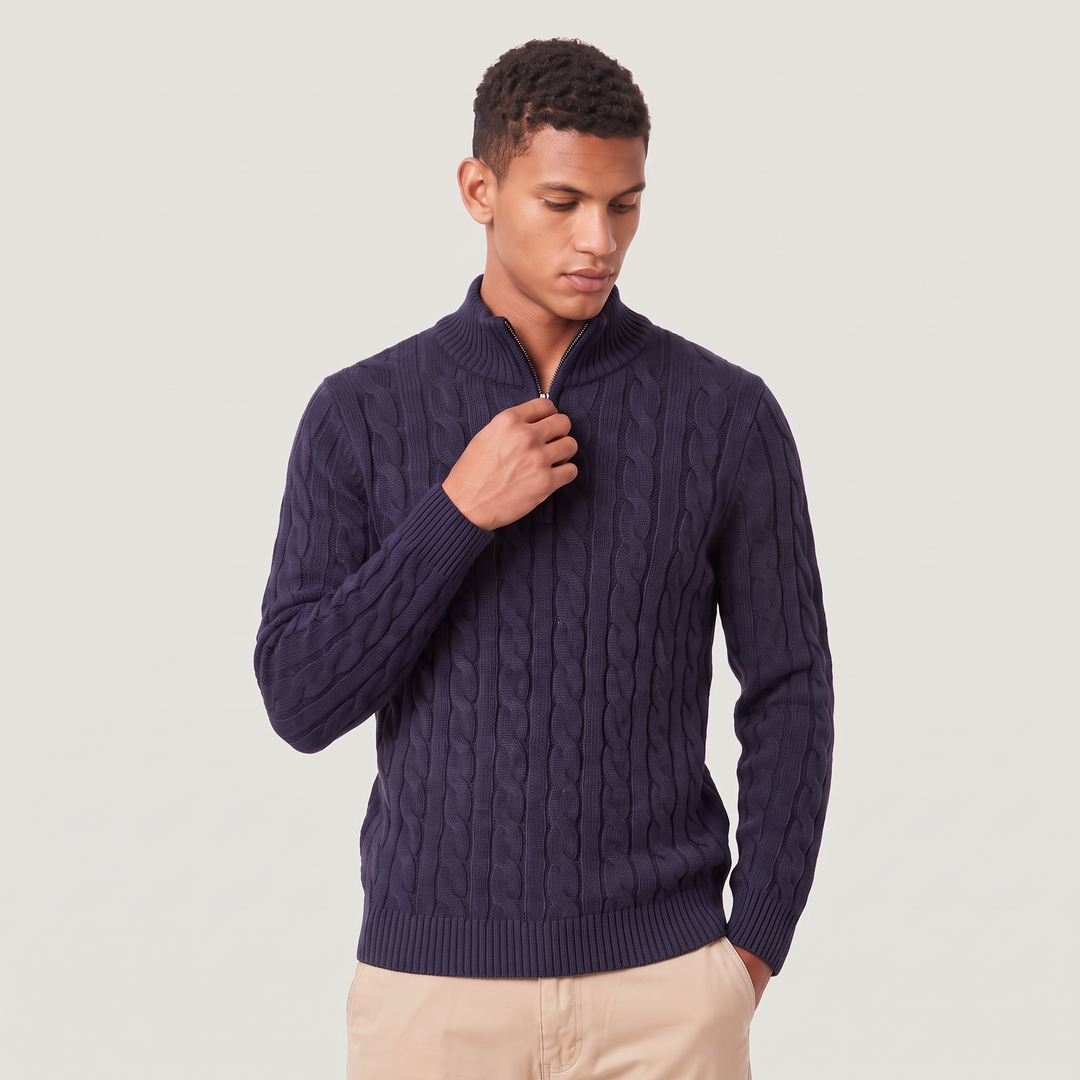 Men's Classic Knitted Half Zip Jumper