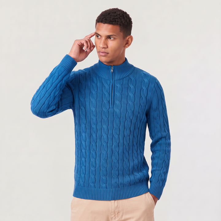 Men's Classic Knitted Half Zip Jumper