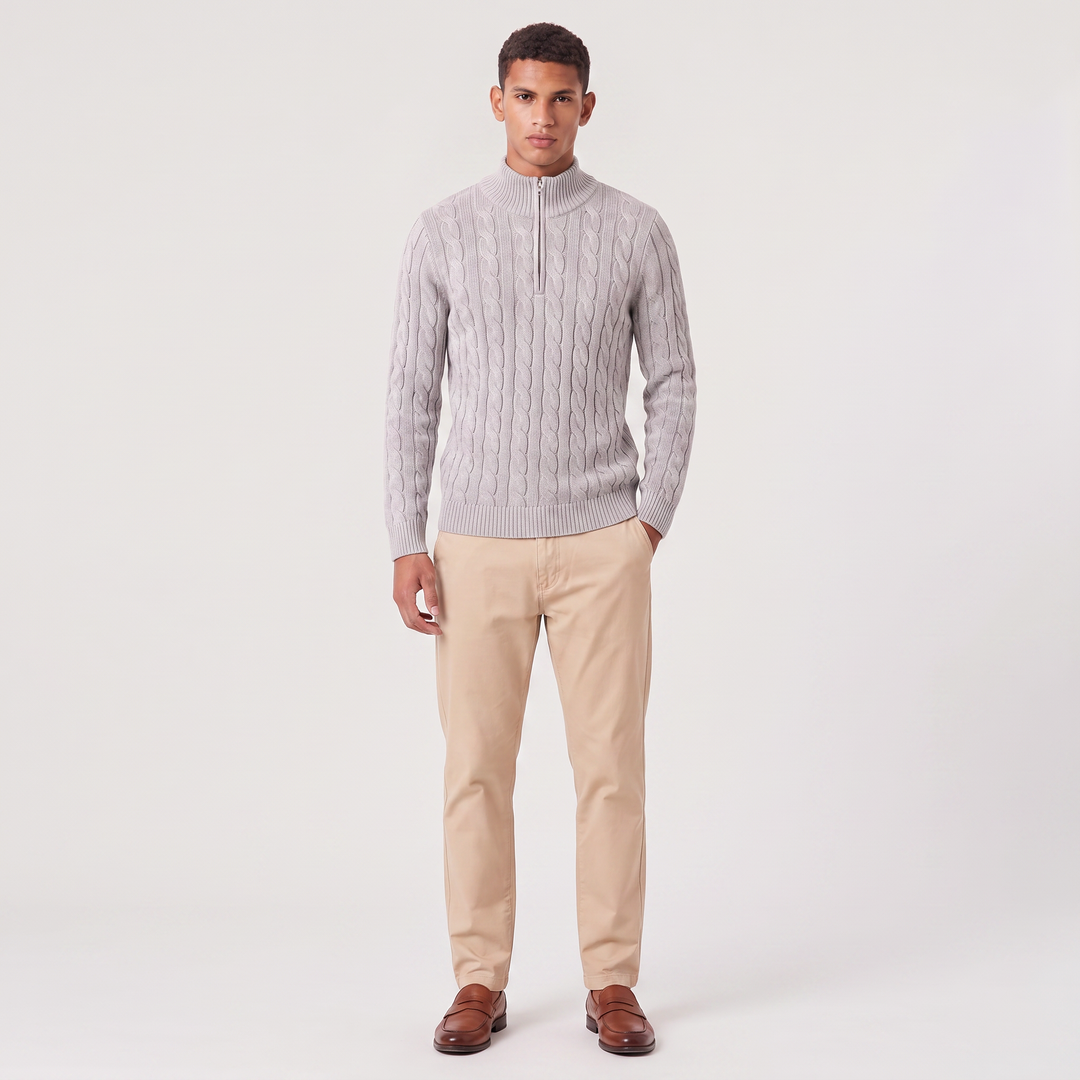 Men's Classic Knitted Half Zip Jumper