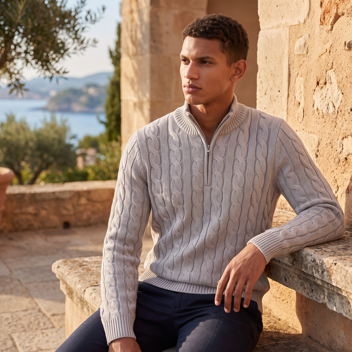 Men's Classic Knitted Half Zip Jumper