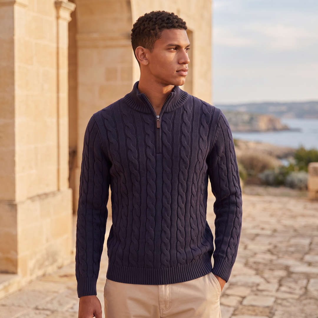 Men's Classic Knitted Half Zip Jumper
