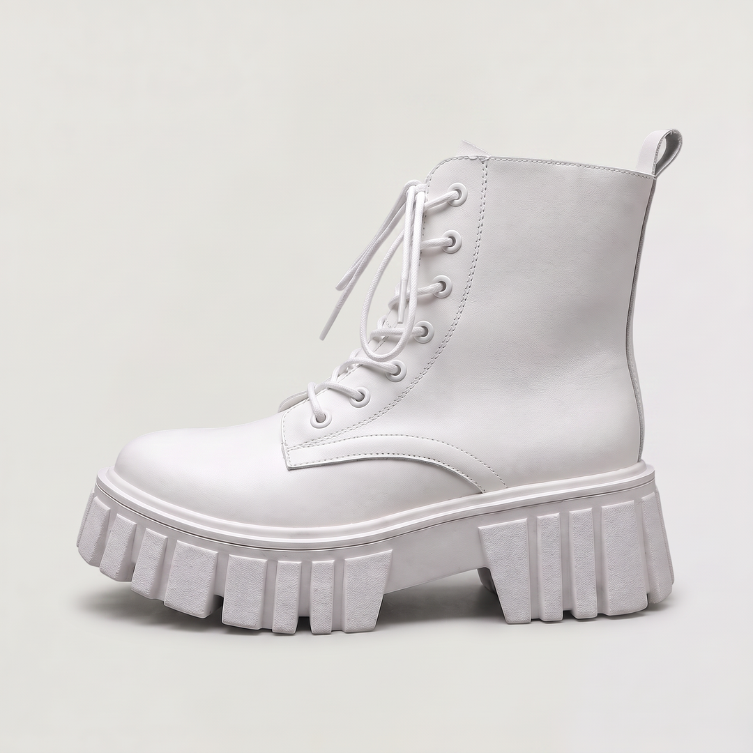 Women's Stylish Leather Lace-Up Combat Boots
