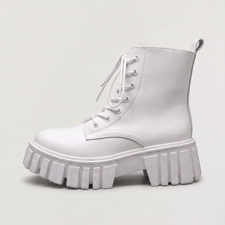 Women's Stylish Leather Lace-Up Combat Boots