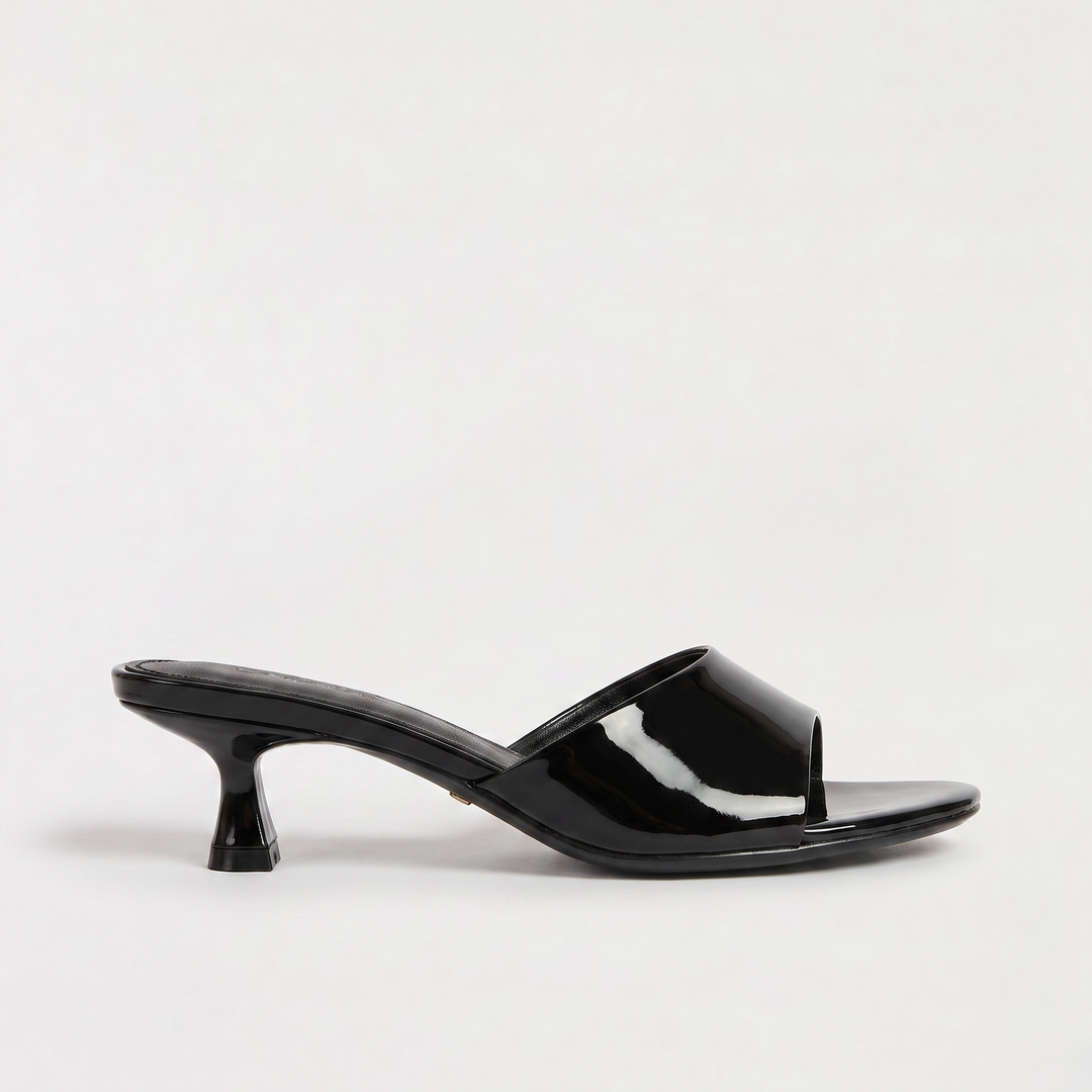 Women's Stylish Open Toe Leather Slide Heels