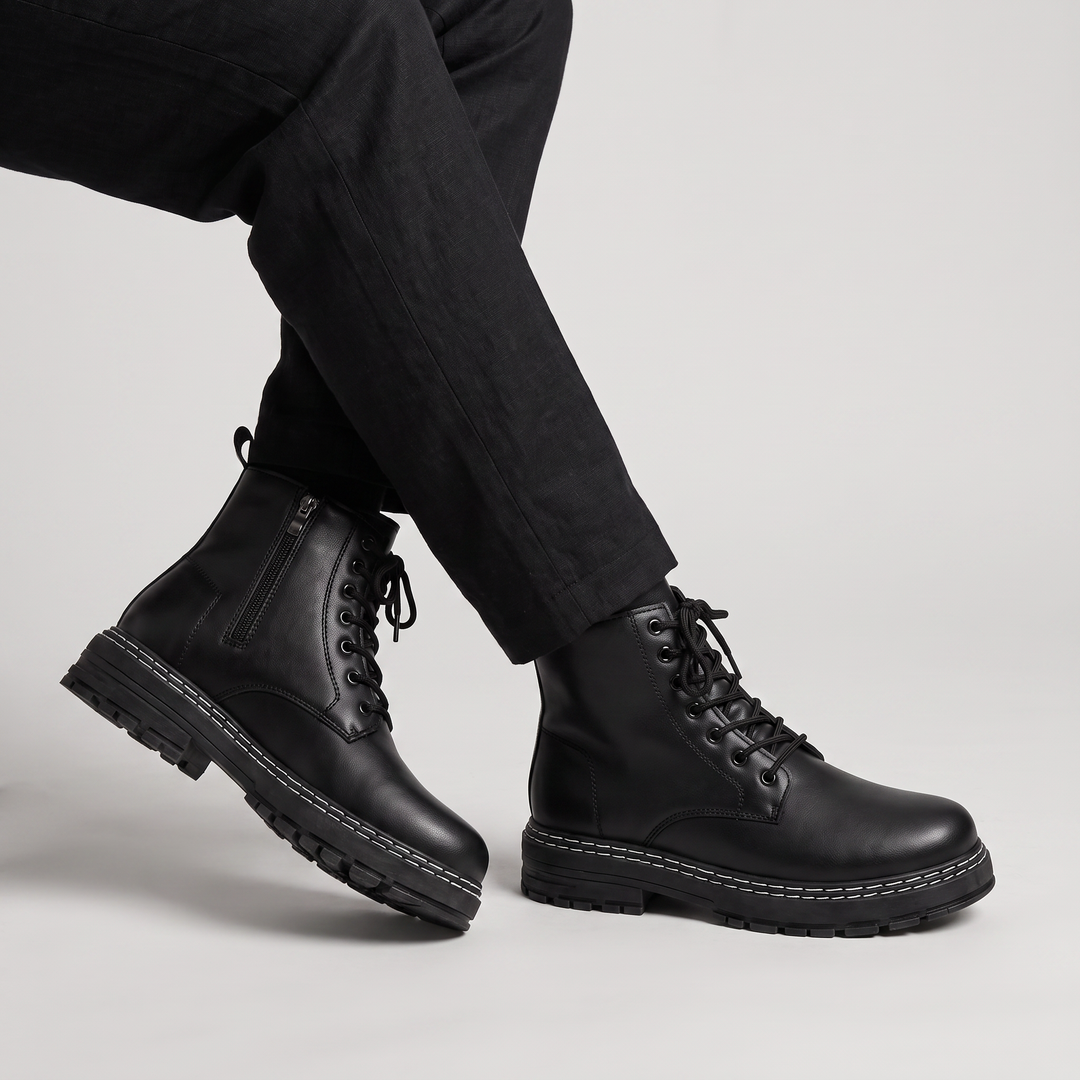Men's Classic Leather High-Top Lace-Up Hiking Boots
