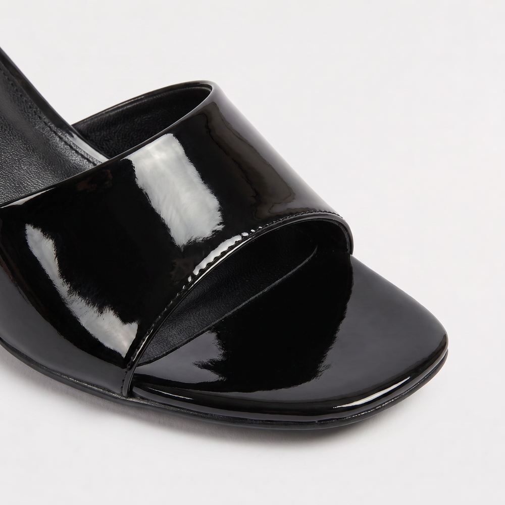 Women's Stylish Open Toe Leather Slide Heels