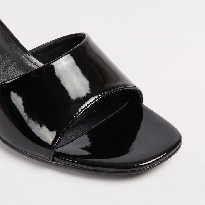 Women's Stylish Open Toe Leather Slide Heels