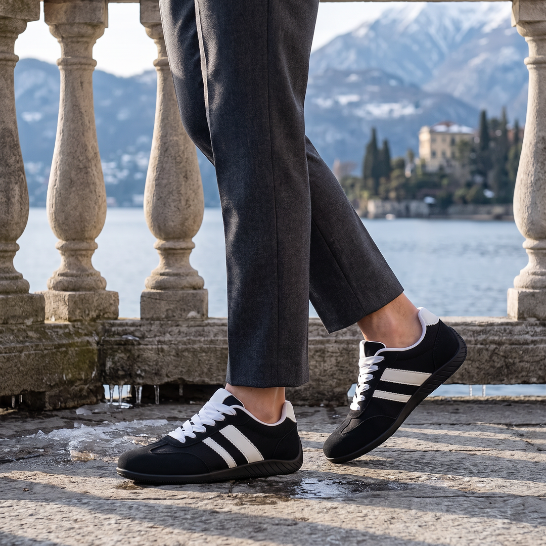 Women's Lightweight Lace-Up Casual Leather Trainers