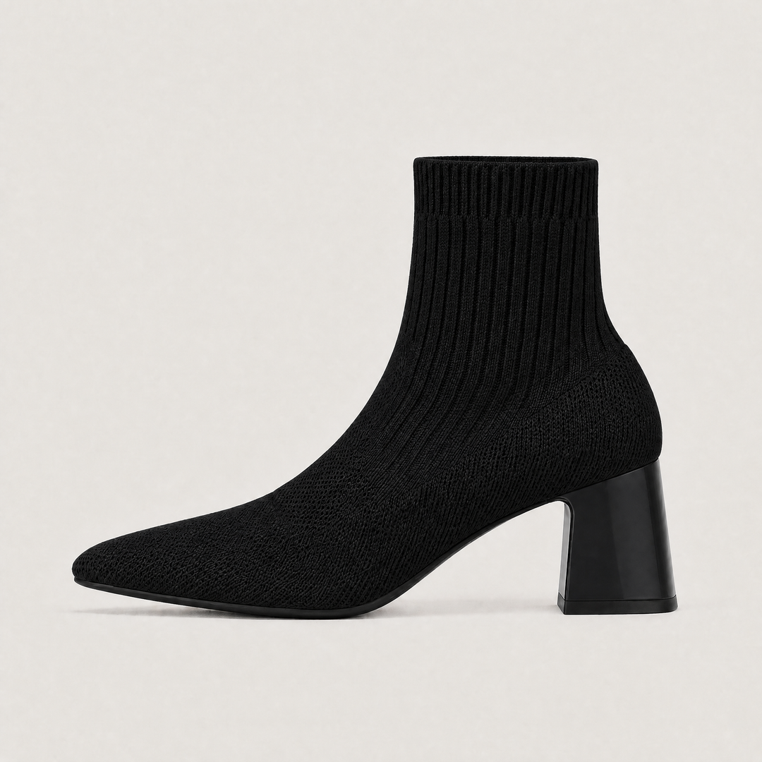 Women's Bohemian Mid-Calf Leather Slip-On Chunky Heel Boots
