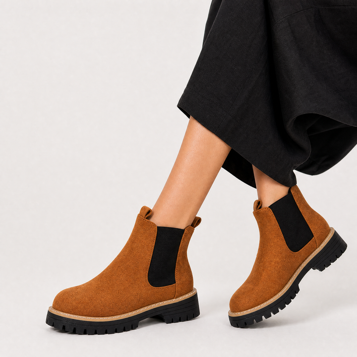 Women's Stylish Suede Block Heel Ankle Boots
