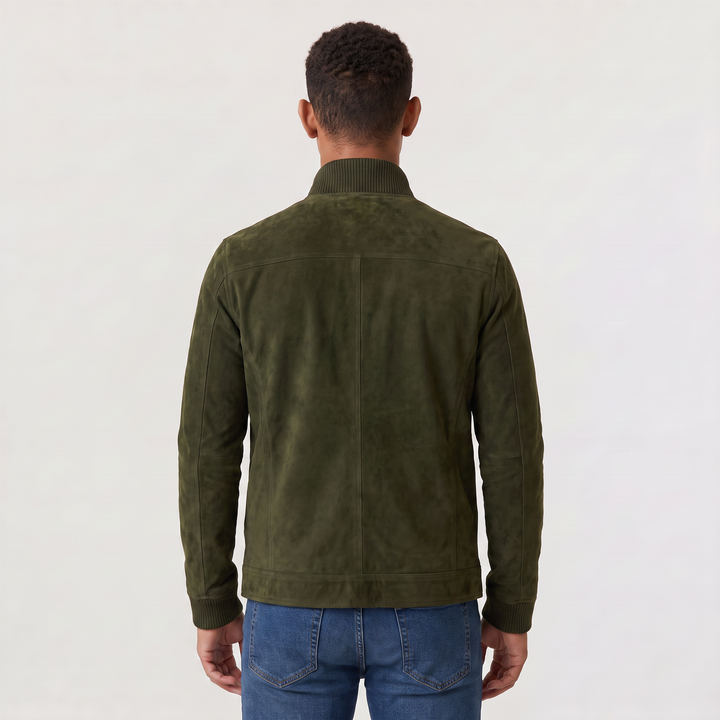 Men's Classic Suede-Look Button-Up Trucker Jacket