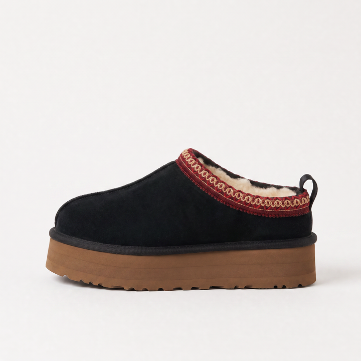 Women's Casual Borg-Lined Platform Mule Slippers