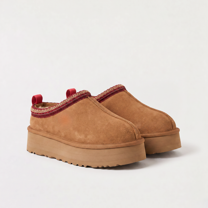 Women's Casual Borg-Lined Platform Mule Slippers