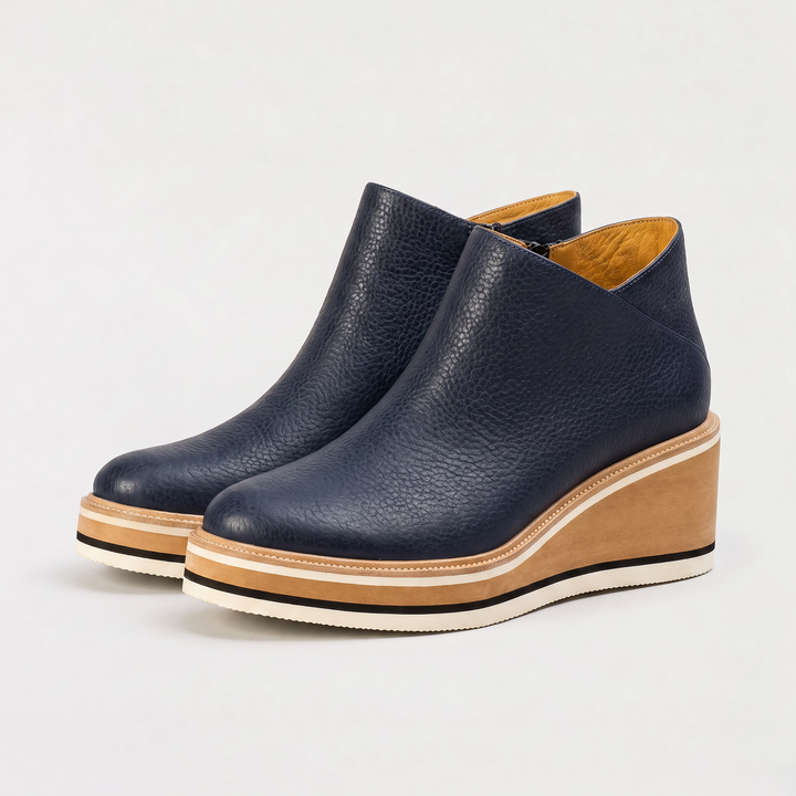 Women's Casual Waterproof Leather Side-Zip Ankle Boots