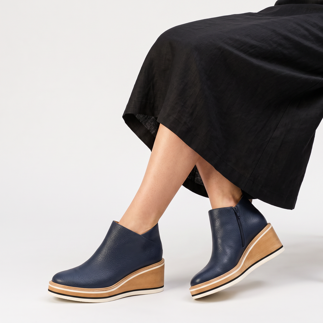 Women's Casual Waterproof Leather Side-Zip Ankle Boots