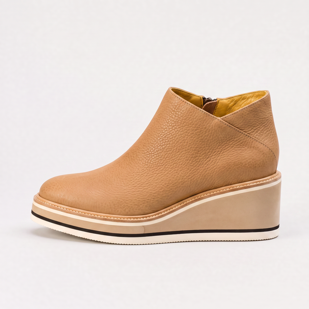 Women's Casual Waterproof Leather Side-Zip Ankle Boots