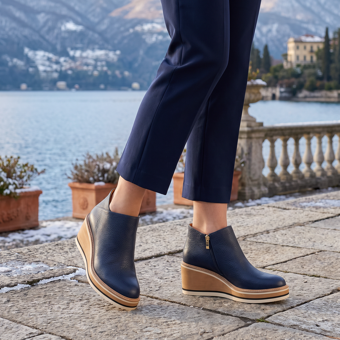 Women's Casual Waterproof Leather Side-Zip Ankle Boots