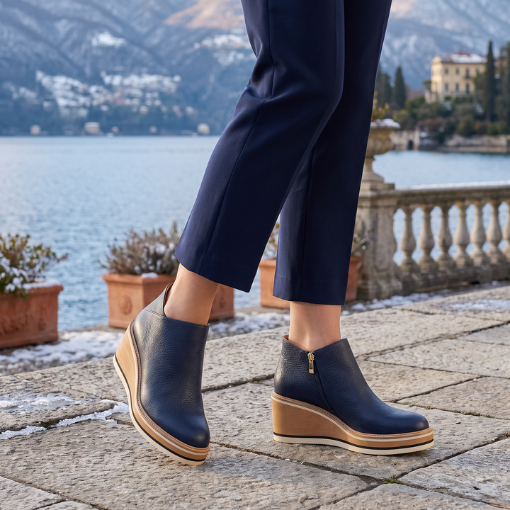 Women's Casual Waterproof Leather Side-Zip Ankle Boots