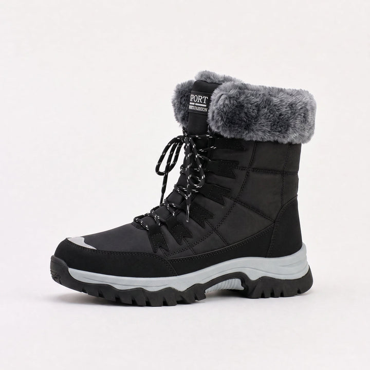 Women's Waterproof Leather Lace-Up Winter Boots