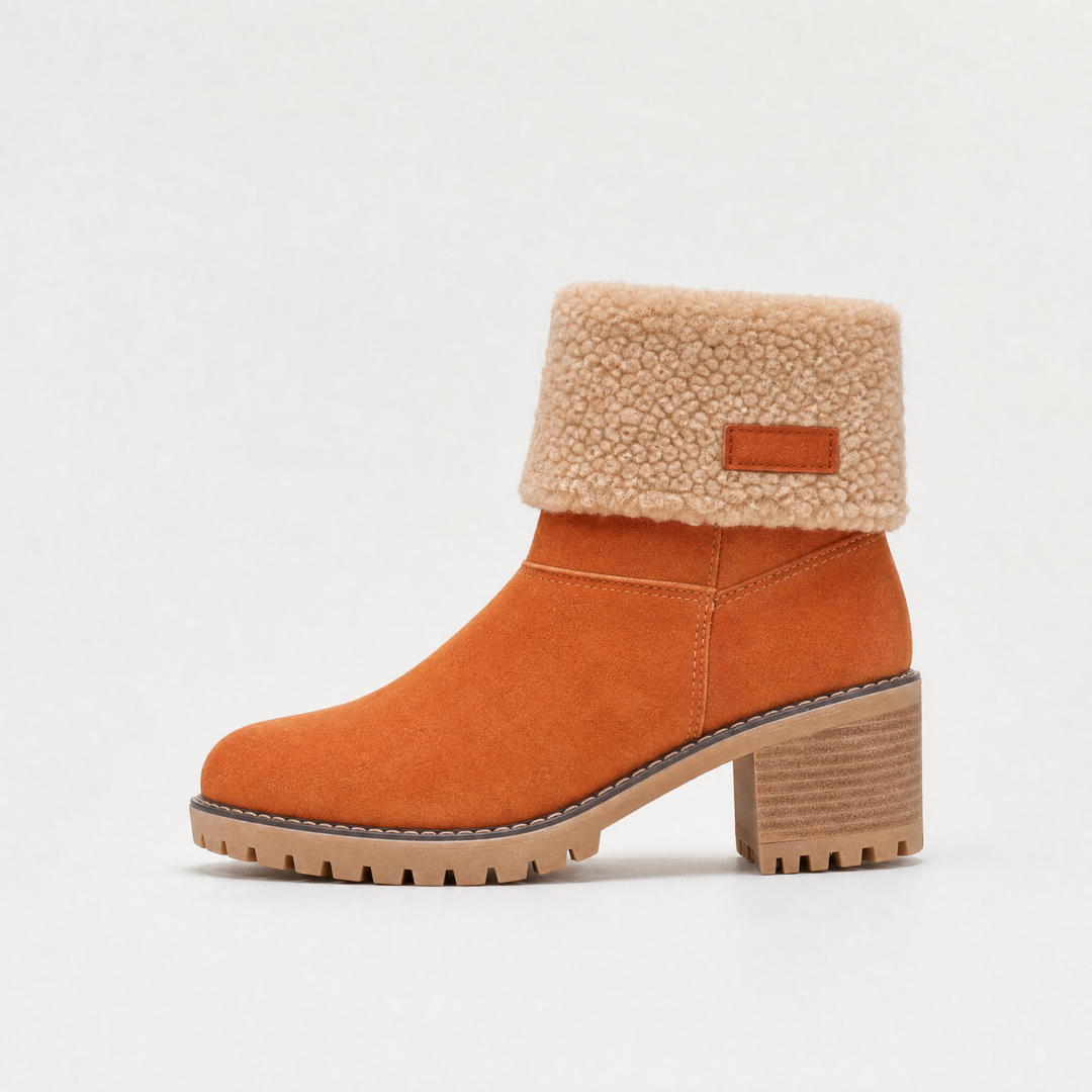 Women's Stylish Faux Fur Borg-Lined Ankle Boots