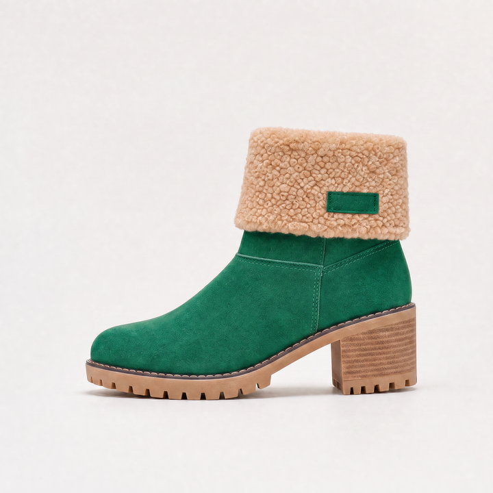 Women's Stylish Faux Fur Borg-Lined Ankle Boots