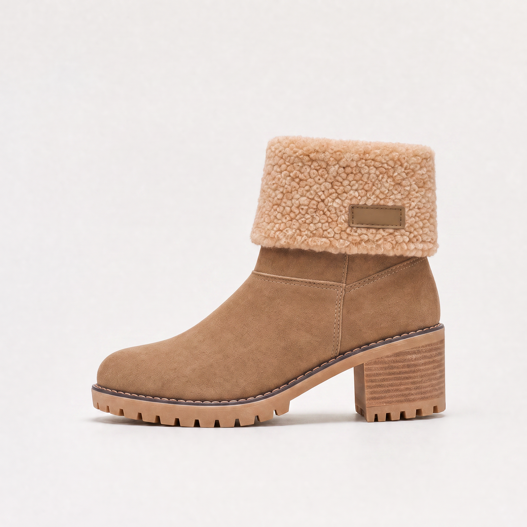Women's Stylish Faux Fur Borg-Lined Ankle Boots