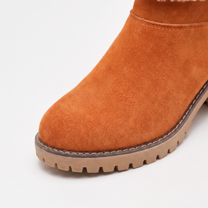 Women's Stylish Faux Fur Borg-Lined Ankle Boots