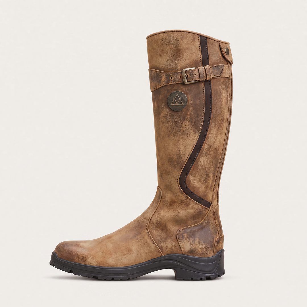 Women's Classic Waterproof Leather Knee-High Riding Boots