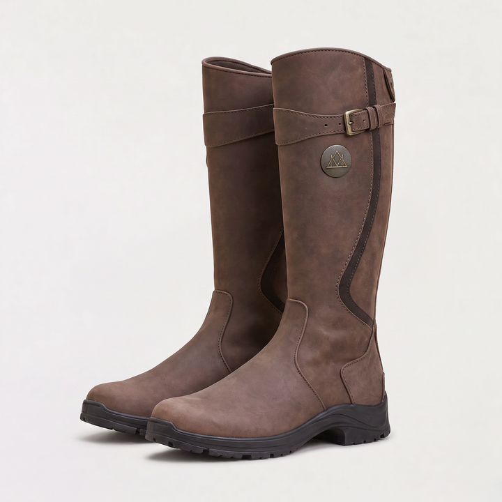 Women's Classic Waterproof Leather Knee-High Riding Boots