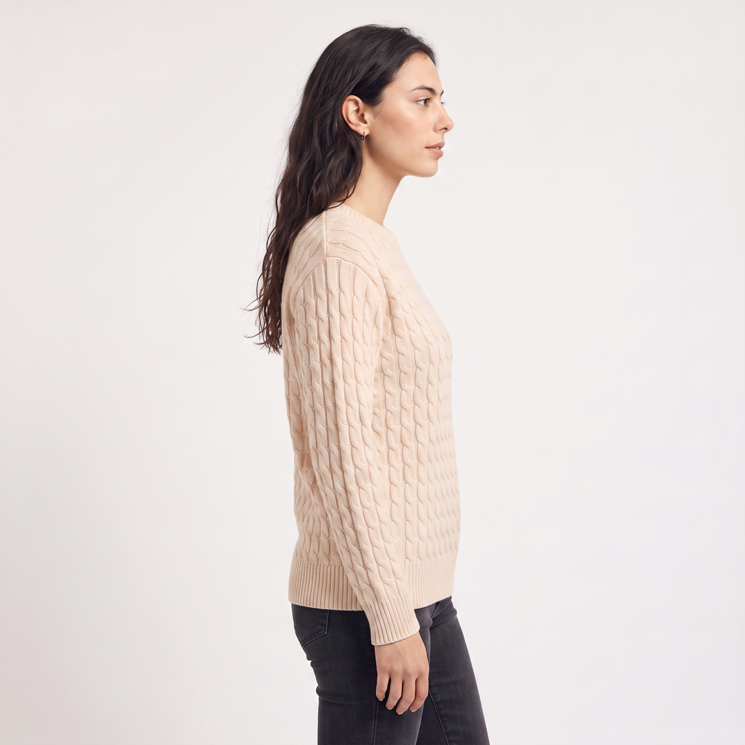 Women's Casual Wool Oversized Cable Knit Jumper