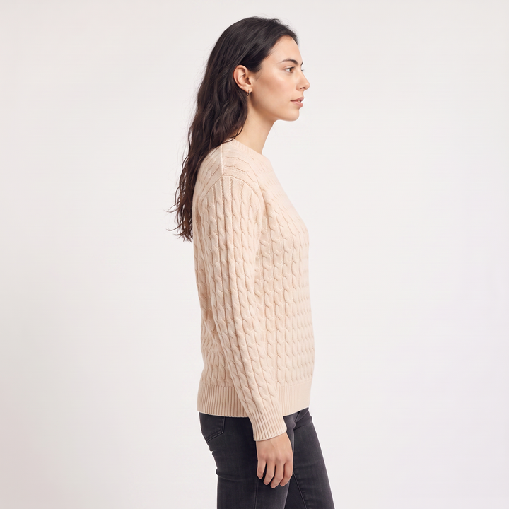 Women's Casual Wool Oversized Cable Knit Jumper
