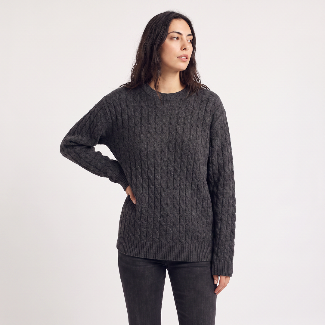 Women's Casual Wool Oversized Cable Knit Jumper