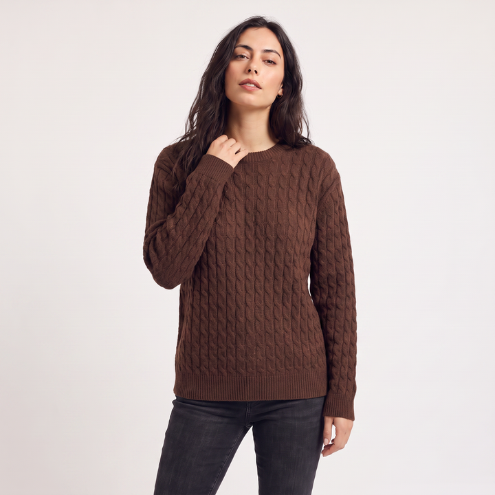 Women's Casual Wool Oversized Cable Knit Jumper