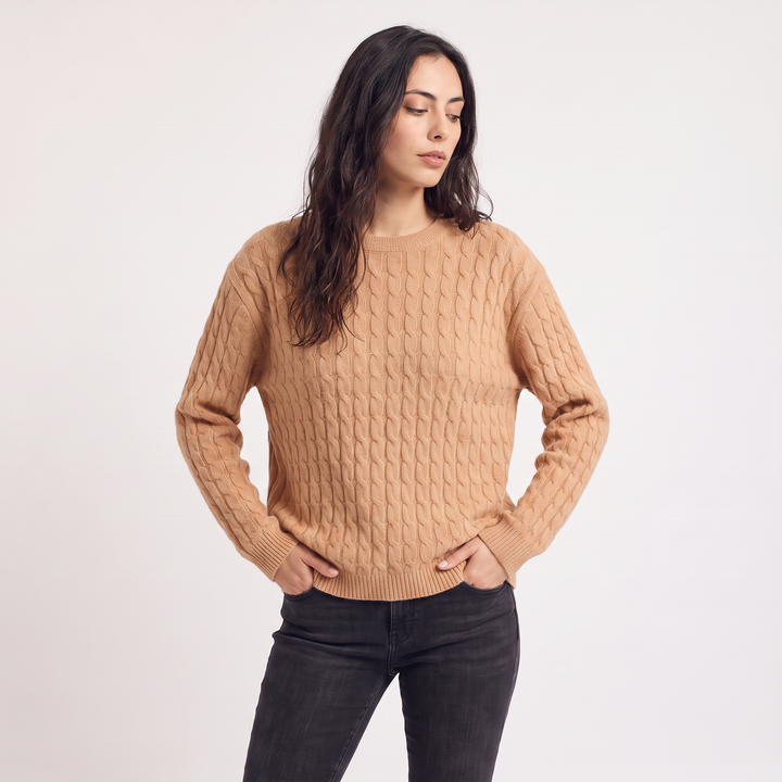 Women's Casual Wool Oversized Cable Knit Jumper