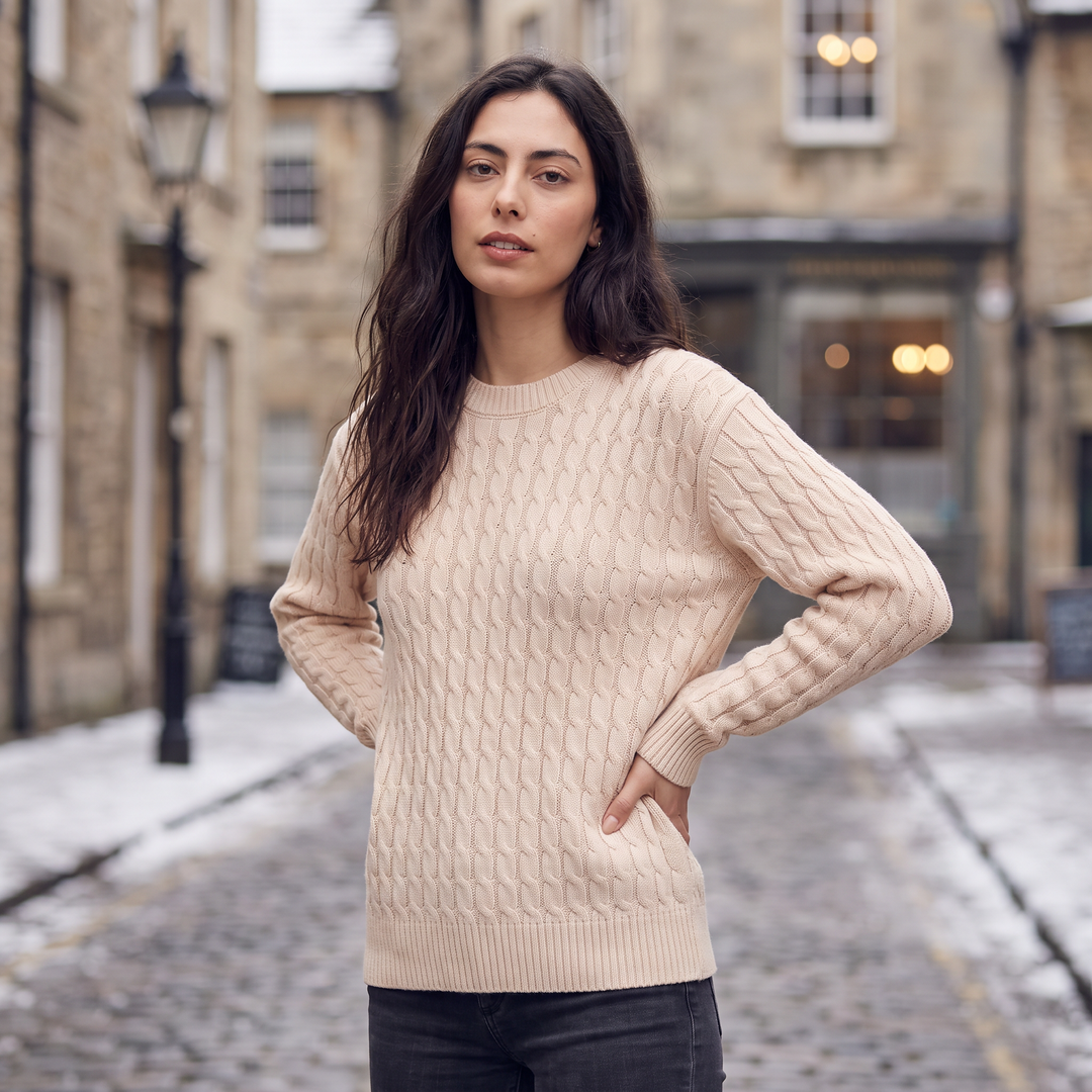 Women's Casual Wool Oversized Cable Knit Jumper