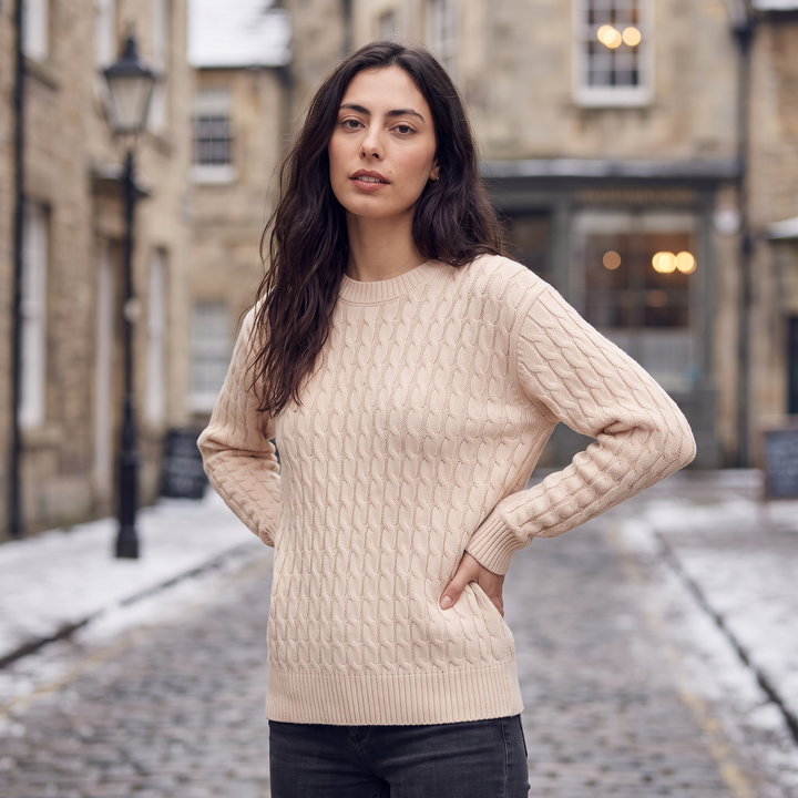 Women's Casual Wool Oversized Cable Knit Jumper